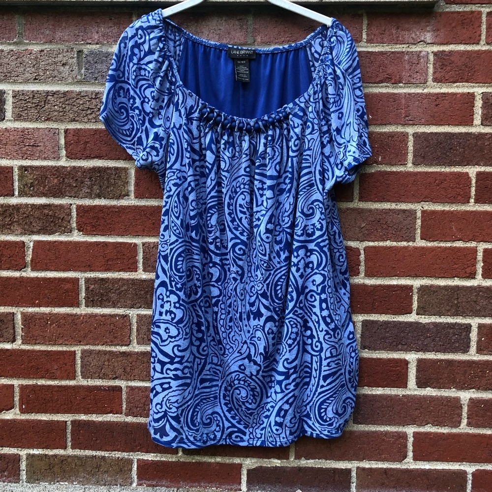 Blue patterned Lane Bryant top Size 14/16W